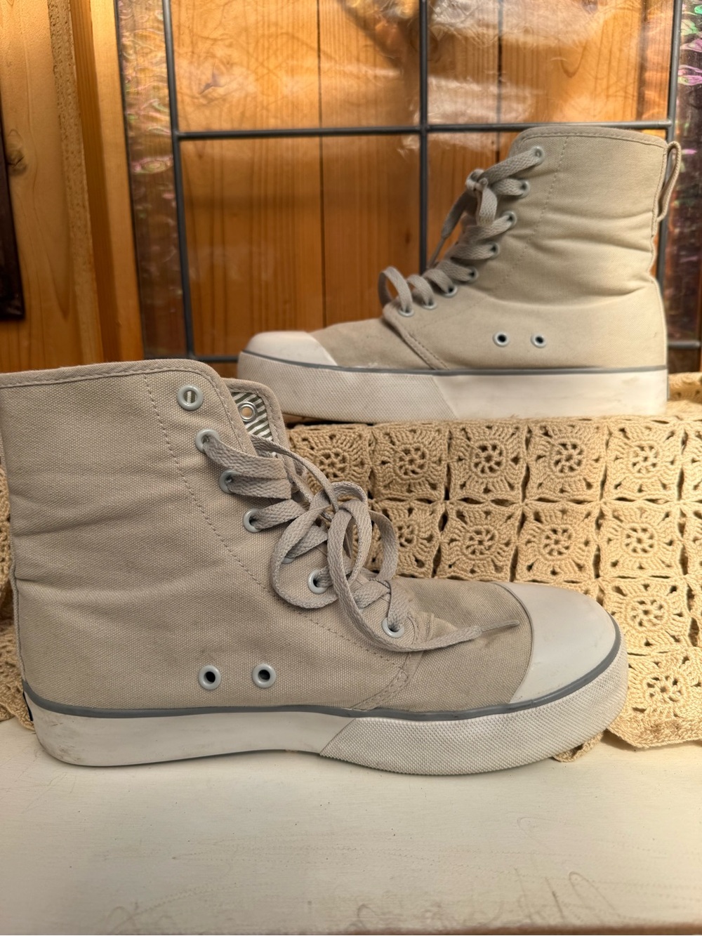 BANGS Wildflower Wanderer Platform High Top Sneakers Embroidered Floral Shoes - Picture 7 of 14